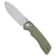 Tenable Knives Kryo Crossbar Lock Folding Knife, 3.58in, Sandvik 14C28N, Drop Point Blade, Micarta, Green Handle, Green/Gray, 8.08 inch, BHQ-211036