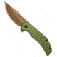 Tenable Knives Tenable Orion Liner Lock Knife Green Aluminum 3.1" Rose Gold Milled, Green, Nitro-V, adult, BHQ-234347