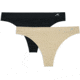 Terramar Seamless Thong 2pk Blk/tan Md W9050-065 MD