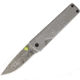 The James Brand The Chapter Framelock Damascus Folding Knife,2.75in,D2 Tool Steel,Standard Edge,Gray,Titanium Handle TJBP1301