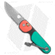 The James Brand The Redstone Slide Lock Folding Knife, 2.43in, Sandvik 12C27, Drop Point Blade, Polypropylene, Green/Red Handle, Green/Red/Gray, 6.125 inch, BHQ-138813