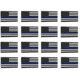 Thin Blue Line American Flag Sticker, 1 X 1.5 Inches, Pack Of 50, Thin Blue Line - TBL-S-AMERICAN-175