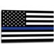 Thin Blue Line American Flag Sticker, 6 X 4 Inches, Thin Blue Line - TBL-S-AMERICAN-64