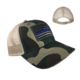 Thin Blue Line Camo Trucker Hat - Subdued American Flag, Thin Blue Line - HAT-TBLBLACK-SUBDUE-CAMO