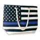Thin Blue Line Canvas Tote Bag, American Flag, Thin Blue Line - BAG-CANVAS-TBL