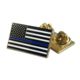 Thin Blue Line Classic American Flag Pin, Double Clutch Backing, Thin Blue Line - PIN-CLASSIC