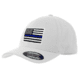 Thin Blue Line Flexfit Hat - American Flag, Thin Blue Line - FLEX-TBL-WHITE-SMALL