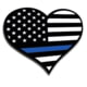 Thin Blue Line TBL-S-HEART-454 Thin Blue Line Heart Sticker, TBL-S-HEART-454