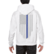 Thin Blue Line Hoodie - American Flag Honor &amp; Respect, White - TBL-H-WHITE-XXL