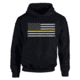 Thin Blue Line Hoodie - Classic Thin Gold Line - MEN-H-CLASSIC-GOLD-BLACK-LARGE