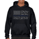 Thin Blue Line Hoodie - Pledge Of Allegiance Flag - MEN-HOOD-TBL-POA-BLACK-XXL