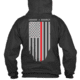 Thin Blue Line Hoodie - Thin Red Line American Flag Honor &amp; Respect, Black - TRL-H-BLACK-XXXXL