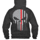Thin Blue Line Hoodie - Thin Red Line Skull Graphic, Black - REDPUN-H-BLACK-XXXXL