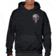 Thin Blue Line Hoodie - Thin Red Line Skull Graphic, Black - REDPUN-H-BLACK-XXXXL