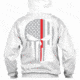 Thin Blue Line Hoodie - Thin Red Line Skull Graphic, White - REDPUN-H-WHITE-XXL