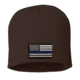 Thin Blue Line Knit Beanie 8 Inch, Brown - BEANIE-8INCH-TBL-BROWN