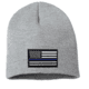 Thin Blue Line Knit Beanie 8 Inch, Gray - BEANIE-8INCH-TBL-GRAY