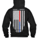Thin Blue Line Men's Hoodie - Honor Respect Dual Line - MENS-H-HONOR-DUAL-BLACK-XXL