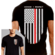Thin Blue Line Men's T-shirt - Thin Red Line Flag - TRL-BLACK-LARGE