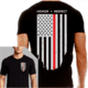 Thin Blue Line Flag - Honor &amp; Respect T-Shirt - Mens, 3XL, Thin Red Line, TRL-BLACK-XXXL
