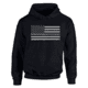 Thin Blue Line Mens Hoodie - Classic Thin Silver Line - MEN-H-CLASSIC-TSL-BLACK-LARGE