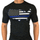 Thin Blue Line Performance USA Compression Shirt - Men's, Black, Large, TBL-COMP-USA-LARGE