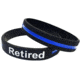 Thin Blue Line Retired - Silicone Bracelet, 9 Inch, Thin Blue Line - TBL-RETIRED-9-BR