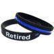 Thin Blue Line Retired - Silicone Bracelet, Thin Blue Line - TBL-RETIRED-9-BR