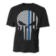 Thin Blue Line Skull Polyester Shirt - POLY-SKULL-BLACK-XXXL