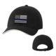 Thin Blue Line Slide Buckle Hat - Flag, Black, Adjustable, Thin Blue Line - SLIDE-TBL-BLACK