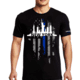 Thin Blue Line T-shirt - Ny Large, - NY-LRG-TBL-SHIRT-BLK-M