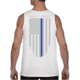 Thin Blue Line American Flag Honor &amp; Respect Tank - Mens, Medium, White, TBL-TANK-WHITE-M