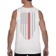 Thin Blue Line Tank - Thin Red Line American Flag - Honor &amp; Respect, White - TRL-TANK-WHITE-L
