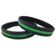 Thin Blue Line Thin Green Line Silicone Bracelet, 7 Inch - TGL-BR-7
