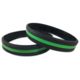 Thin Blue Line Thin Green Line Silicone Bracelet, 7 Inch - TGL-BR-7