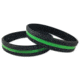 Thin Blue Line Thin Green Line Silicone Bracelet, 9 Inch - TGL-BR-9
