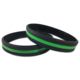Thin Blue Line Thin Green Line Silicone Bracelet, 9 Inch - TGL-BR-9