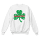 Thin Blue Line Thin Red Line St. Patrik's Shamrock Crew Neck SweatShirt - Mens, Extra Large, White, STPAT-TRL-CREW-WHITE-XL