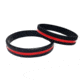 Thin Blue Line Thin Red Line Silicone Bracelet, 8 Inch - TRL-8-BR
