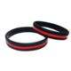 Thin Blue Line Thin Red Line Silicone Bracelet, 8 Inch - TRL-8-BR
