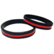 Thin Blue Line Thin Red Line Silicone Bracelet, 9 Inch - TRL-9-BR