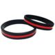 Thin Blue Line Thin Red Line Silicone Bracelet, 9 Inch - TRL-9-BR