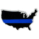 Thin Blue Line Usa Outline Sticker - , Thin Blue Line - TBL-S-USA