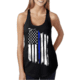 Thin Blue Line Flag Racerback Tank - Womens, Black, Large, WOM-TBLT-L