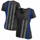 Thin Blue Line Womens Athletic V-neck T-shirt - All-over, - SUB-TBL-WOM-SHIRT-XS