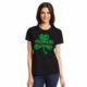 Thin Blue Line Women's T-shirt, Shamrock, Thin Red Line - WOM-STPAT-TRL-TSHIRT-BLACK-L