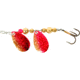 Thomas Fishing Lures Double Spinn In-Line Spinner, 1 3/4in, 1/5 oz, Gold/Red, S500GR