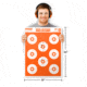 Thompson Target Basic Training Bullseye 19x25in Economy Paper Shooting Targets, 20 Pack, Orange, Extra Large, 1602-20