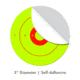 Thompson Target Stick-Um-Up 3in Adhesive Targets In Re-Close Container, 100 Pack, Green, Extra Small, 6220-100