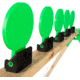 Throom Targets Knockdown Plate Rack 6in Round Target Kit, Green, 11069-0116